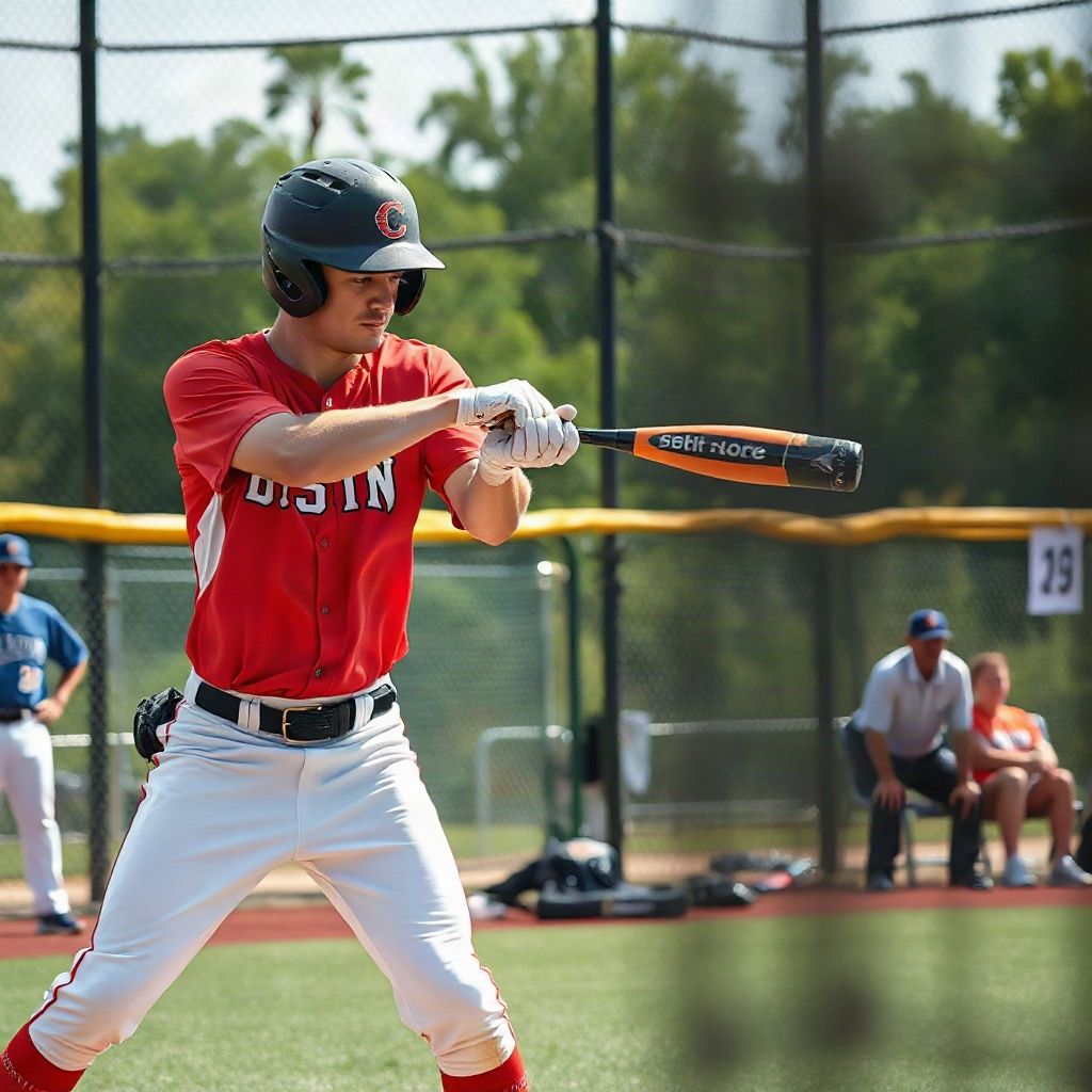 Player taking practice swings with a training device